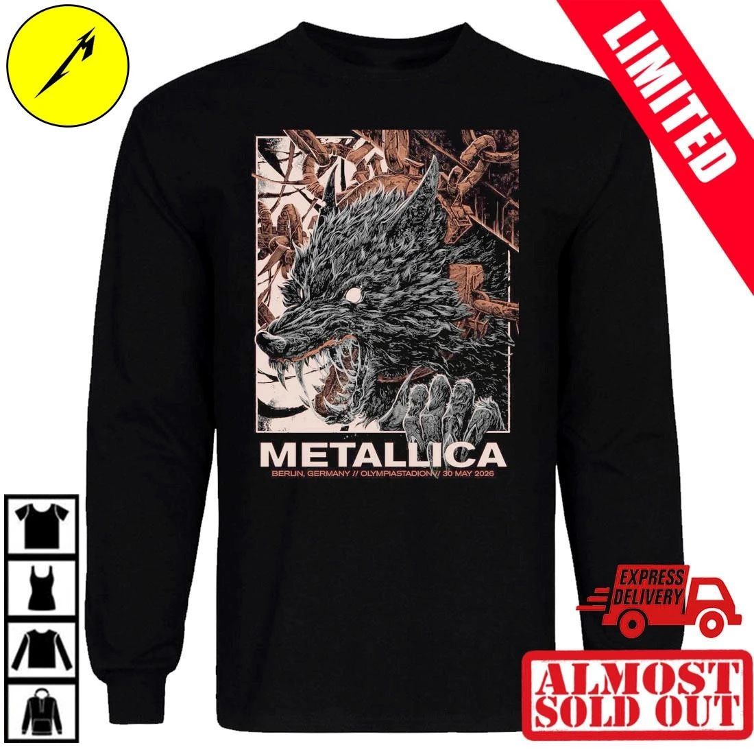 Collin Estrada Design Metallica M72 Berlin T-Shirt – Offizielles Pop-Up Shop Merch – Olympiastadion 30.05.2026