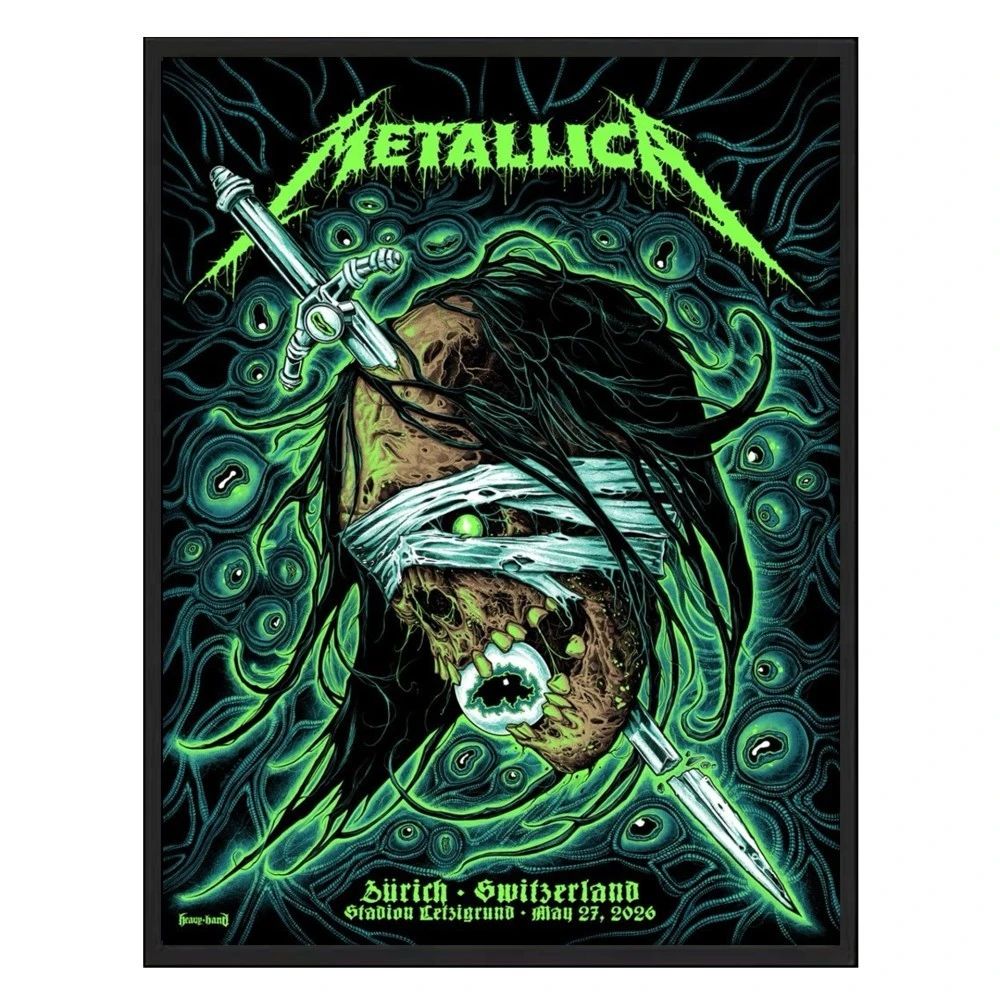 Metallica M72 Zürich Pop-Up Shop Limited edition Poster – May 27, 2026 – At Stadion Letzigrund, Switzerland – By Mark Richards