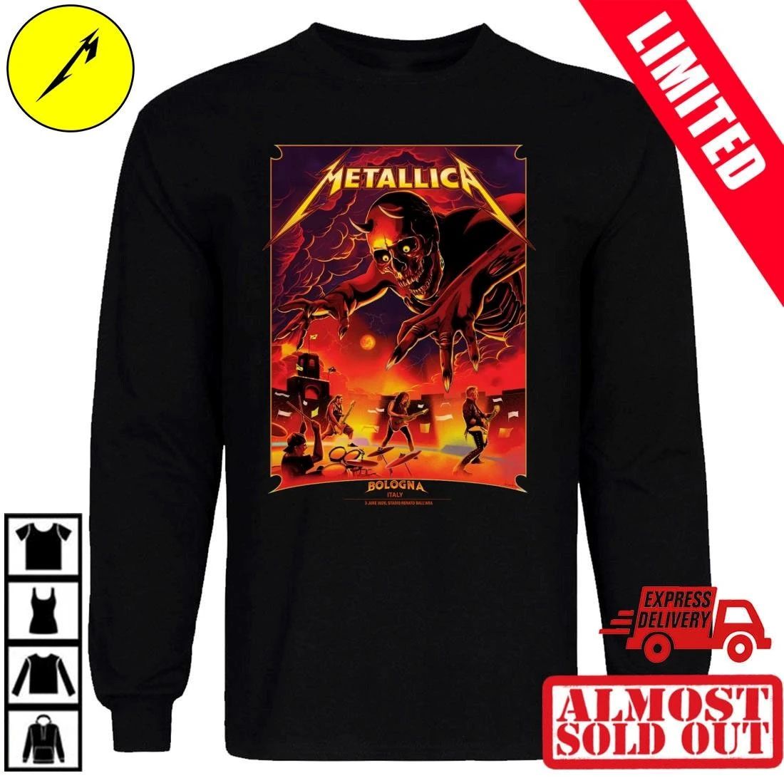 Metallica M72 Bologna 2026 Pop-Up Shop Concert T-Shirt