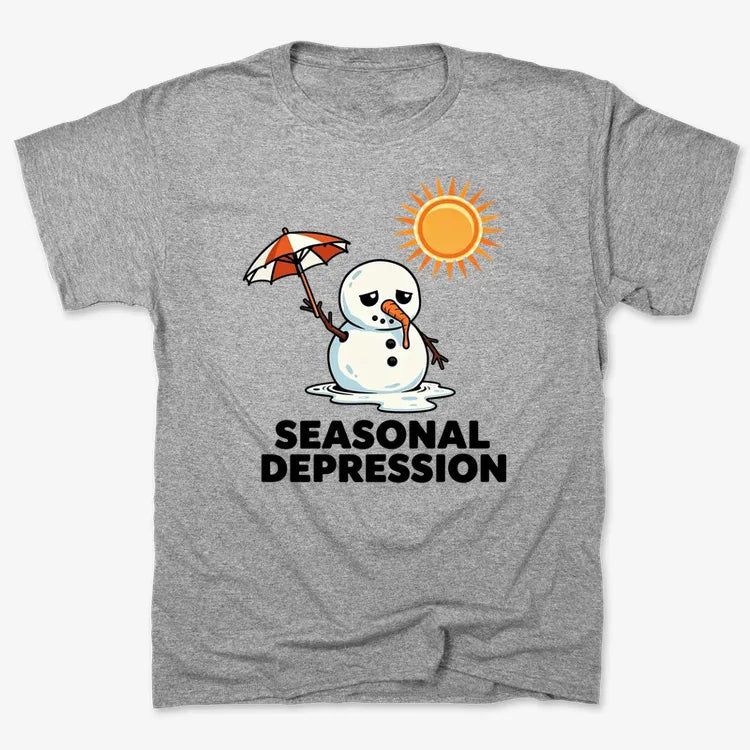 Seasonal Depression Melting Snowman