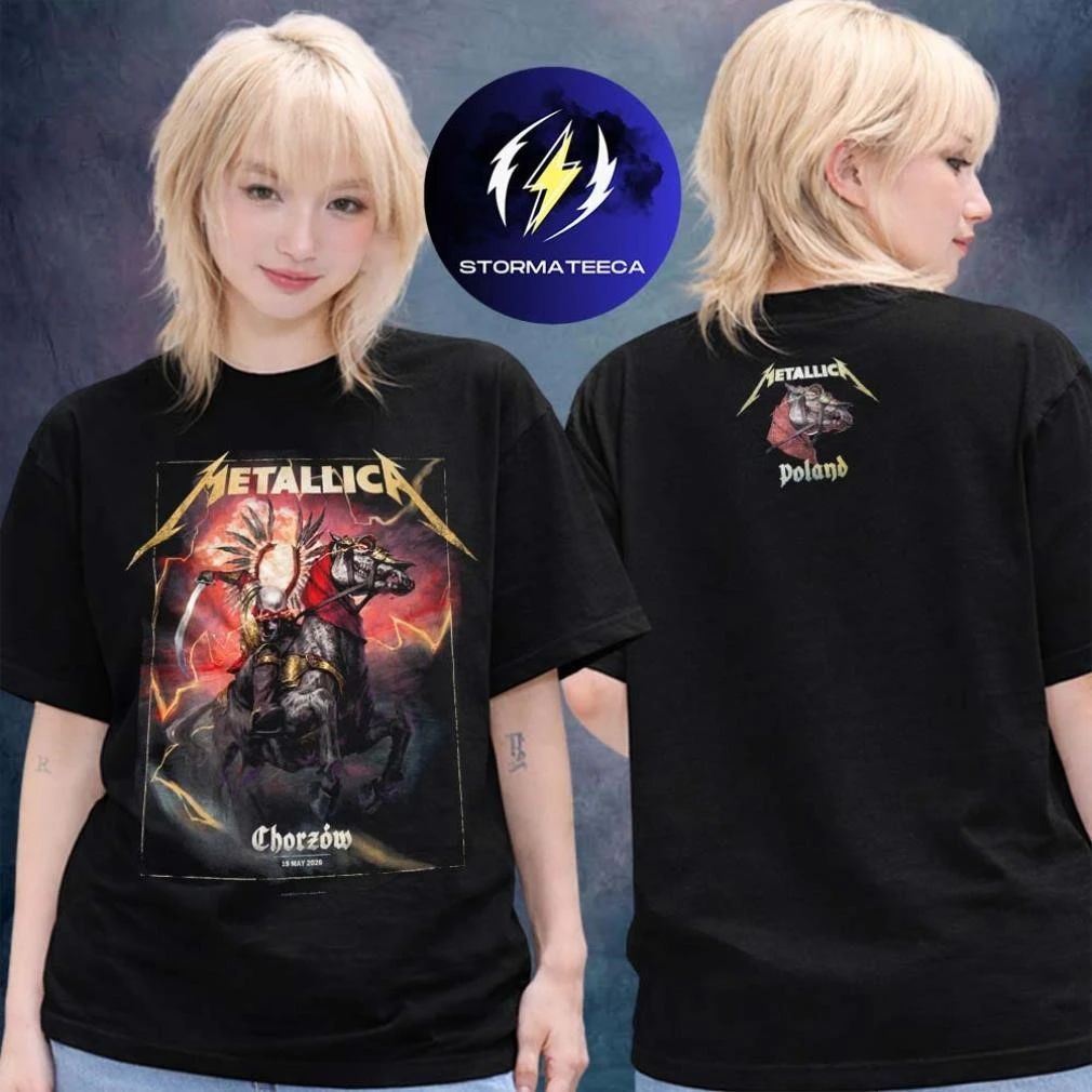 Metallica M72 Chorzow Pop Up Shop At Stadion Slaski In Chorzow Poland On May 10 2026 Art By Jakub Jagoda Ride The Light Horse Shirt