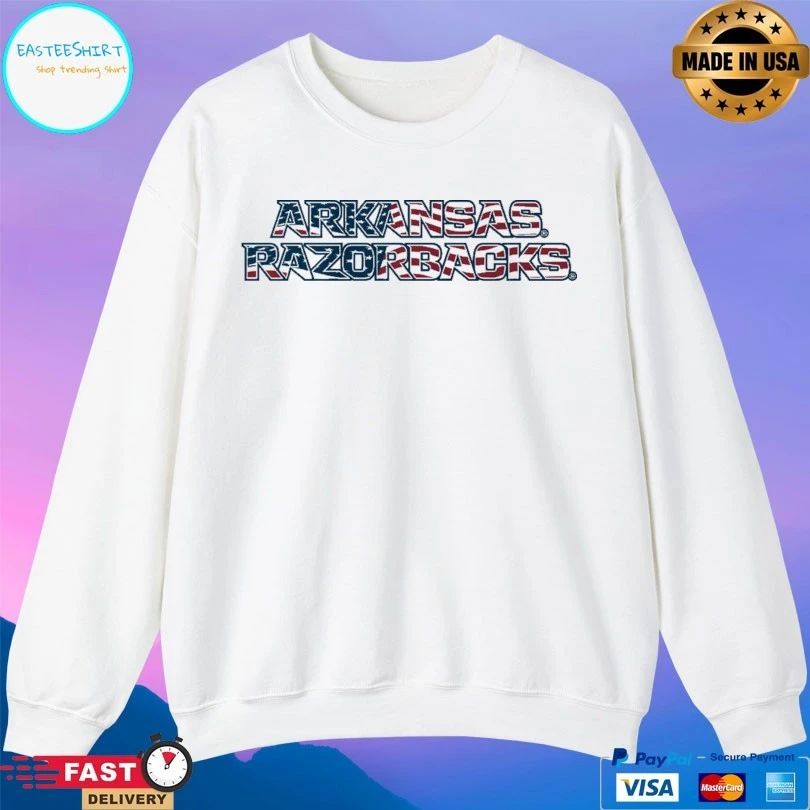 Arkansas Razorbacks Patriotic Marks Wordmark Stack T-shirts