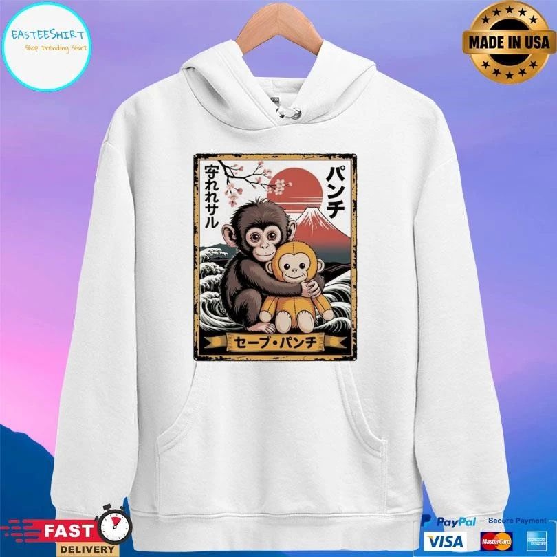 Punch Macaque Monkey 2026 Japanese Streetwear Graphic T-shirts