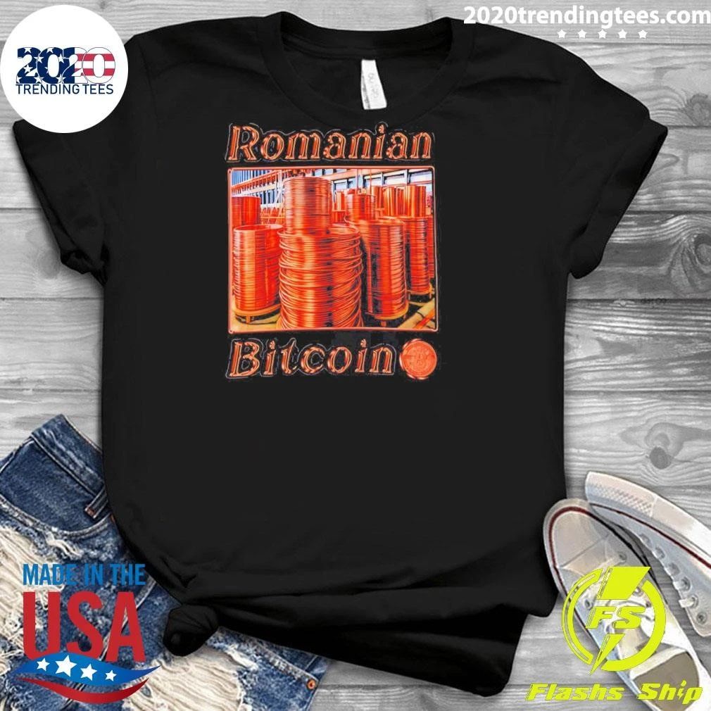 Romanian Bitcoin Copper Wire Spools Crypto Shirt
