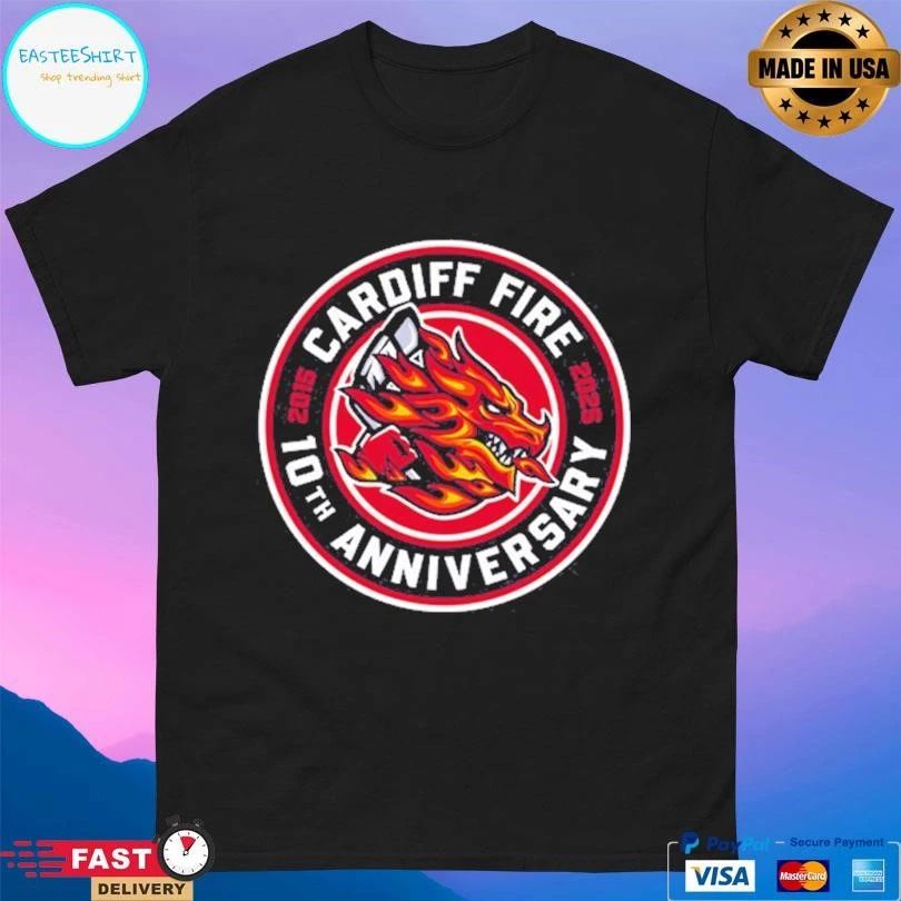 Cardiff Fire 10th Anniversary 2015 Logo T-shirts