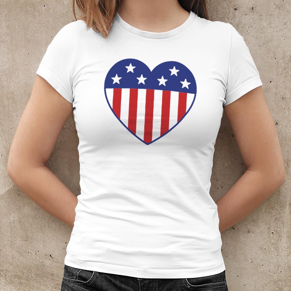 US Flag Heart Graphic