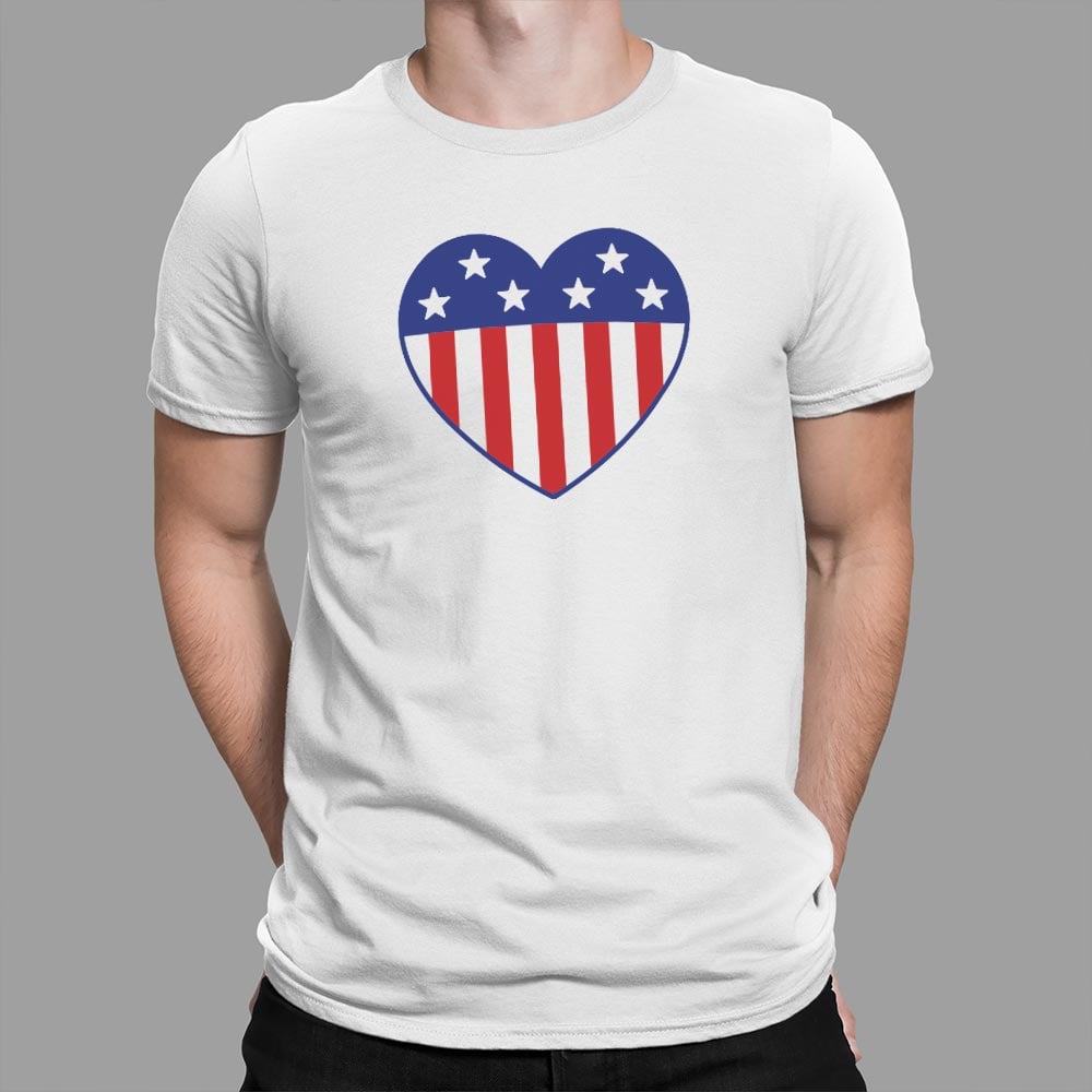 US Flag Heart Graphic