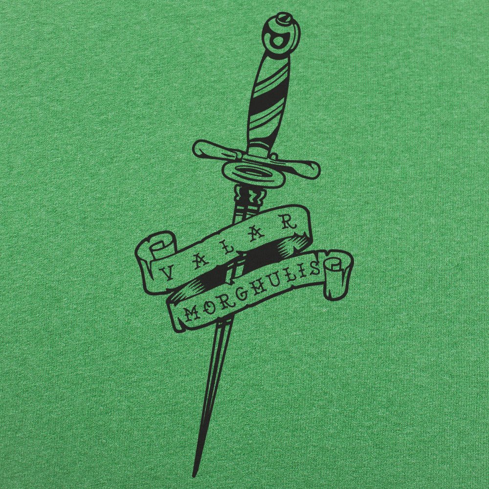 Valar Morghulis Dagger and Banner Tattoo Design
