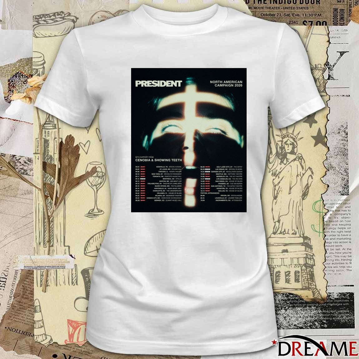 President North American Campaign 2026 With Support From Cenobia And Showing Teeth September – october Poster t-shirt