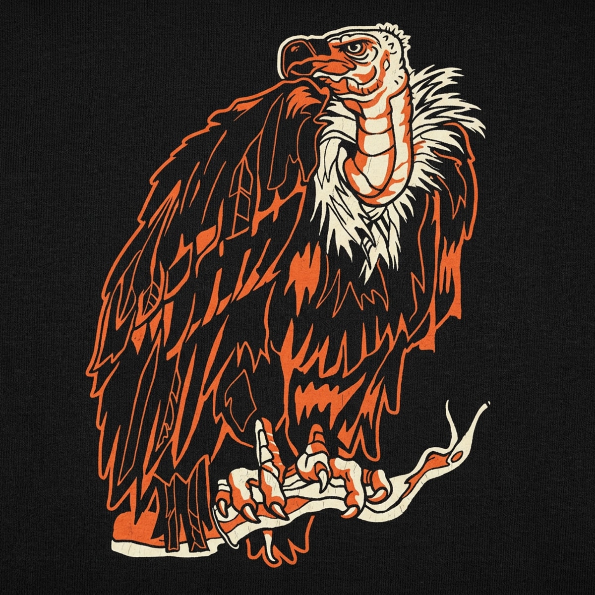 Vulture Perched Illustration