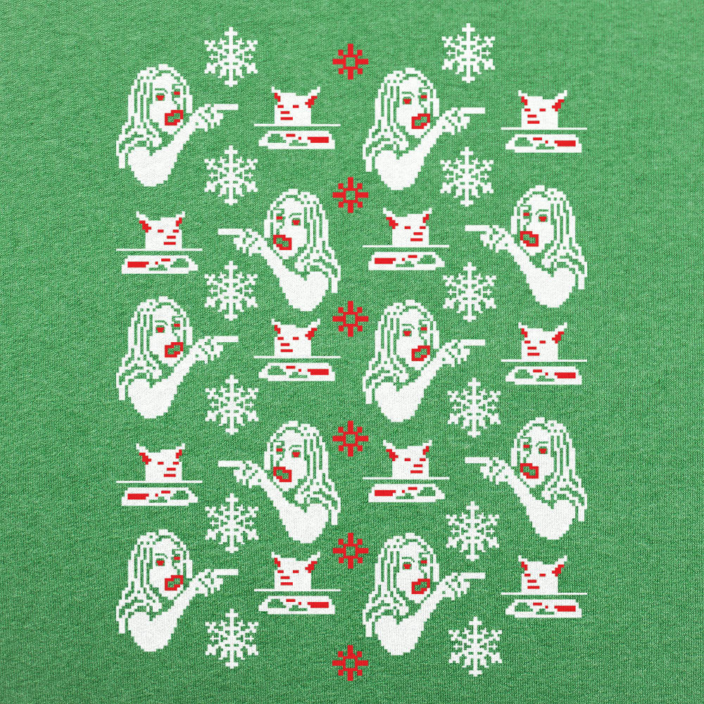 Woman Yelling At Cat Ugly Christmas Sweater Pattern