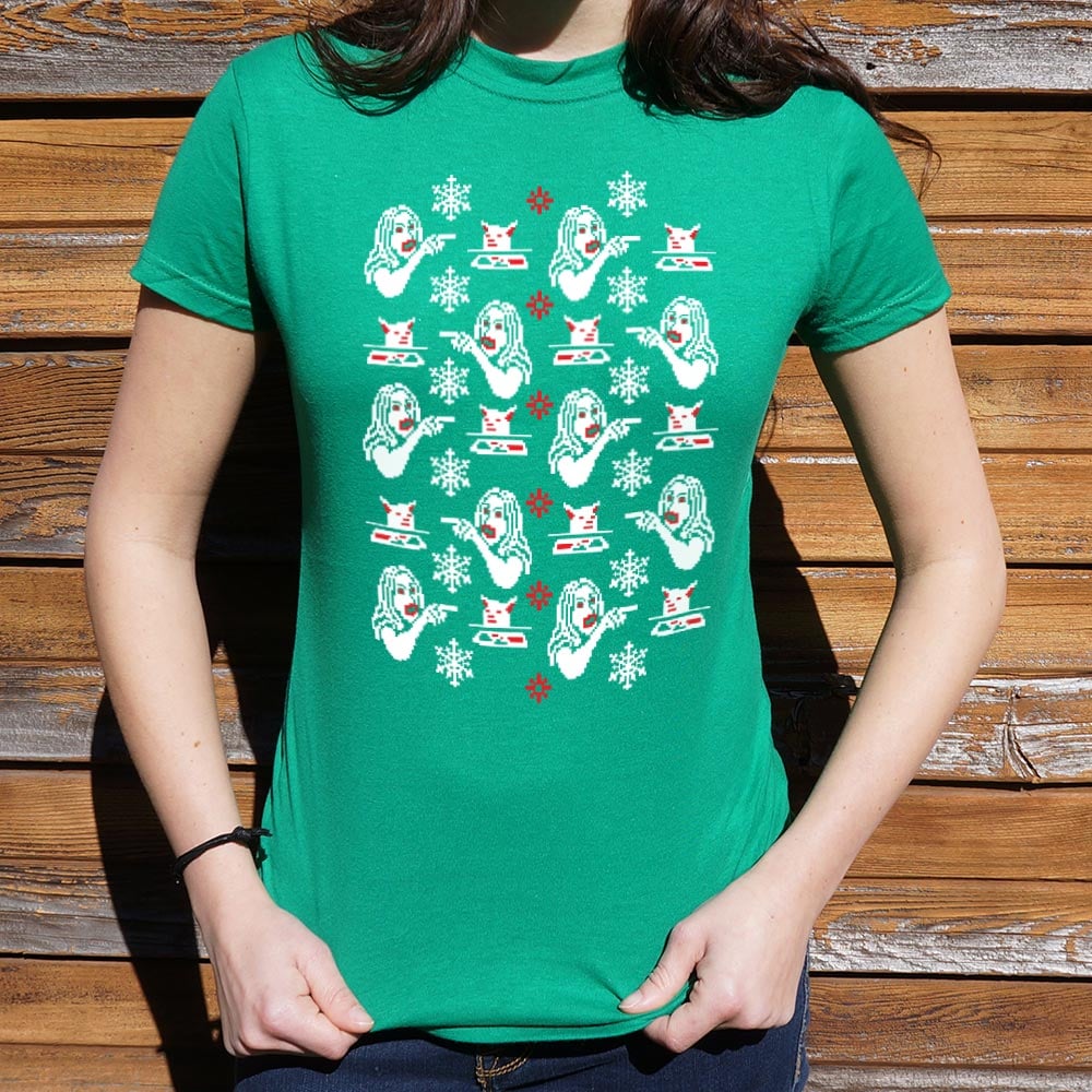Woman Yelling At Cat Ugly Christmas Sweater Pattern
