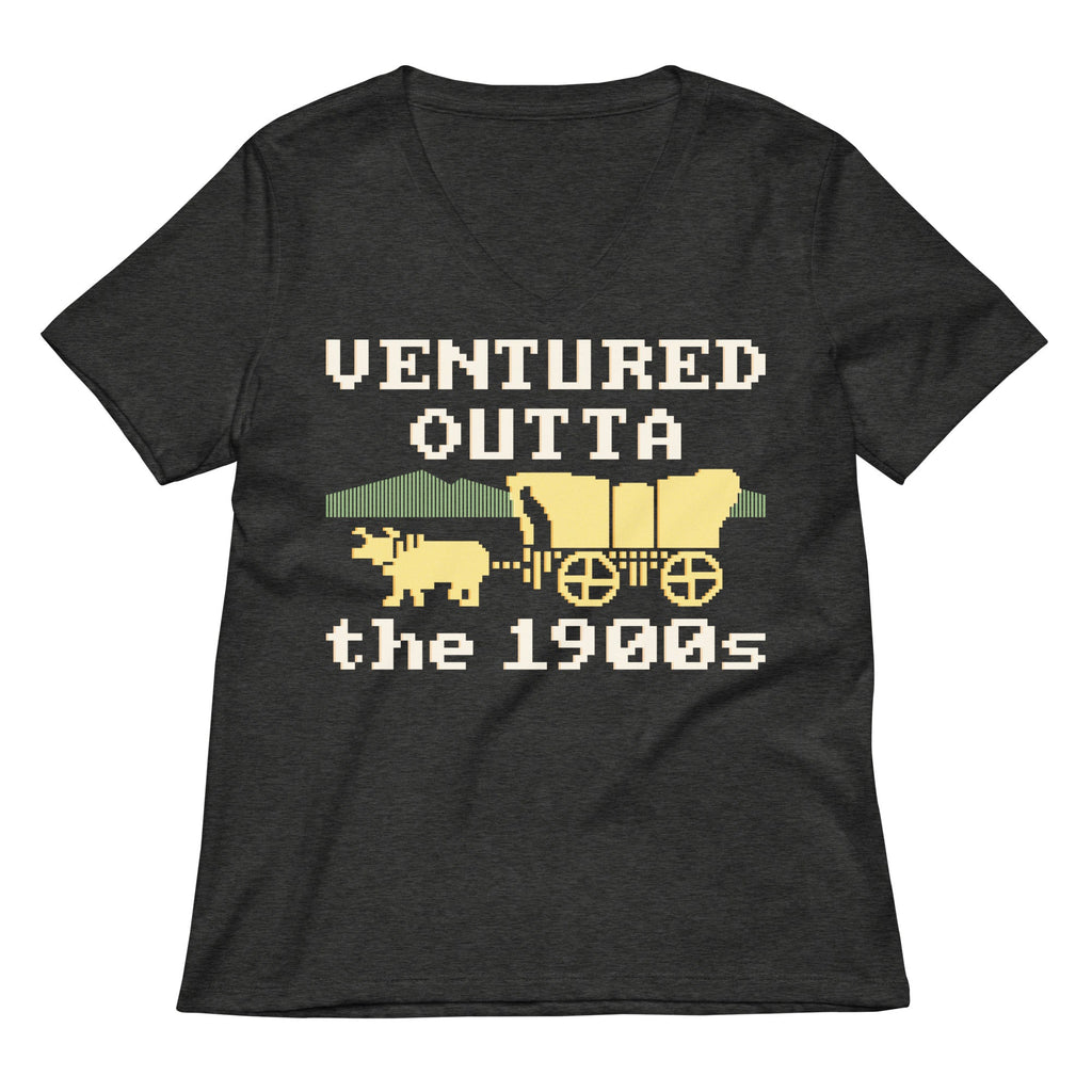 Ventured Outta The 1900s Women's V-Neck Tee