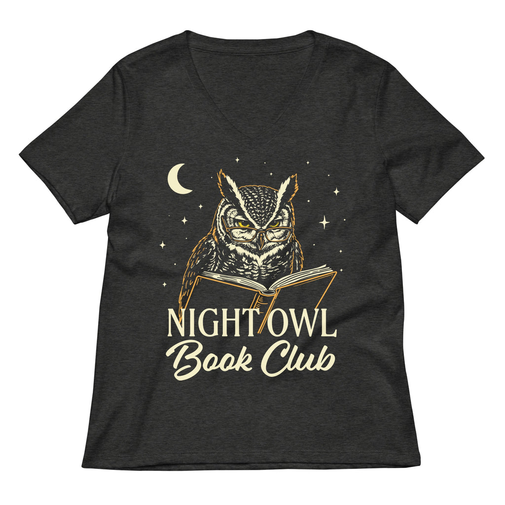 Night Owl Book Club Women's V-Neck Tee