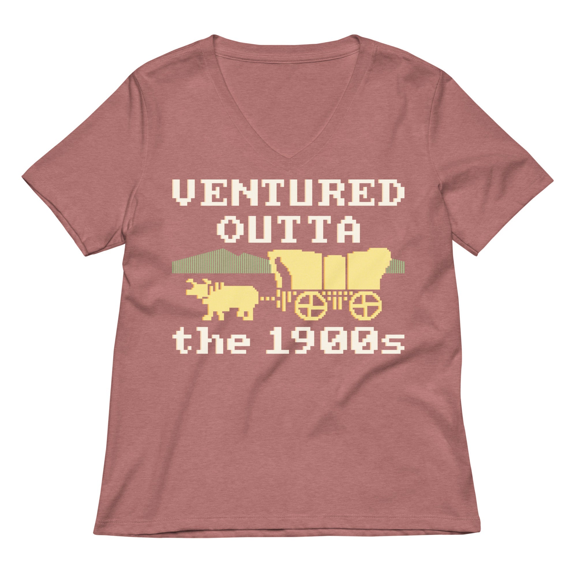 Ventured Outta The 1900s Women's V-Neck Tee