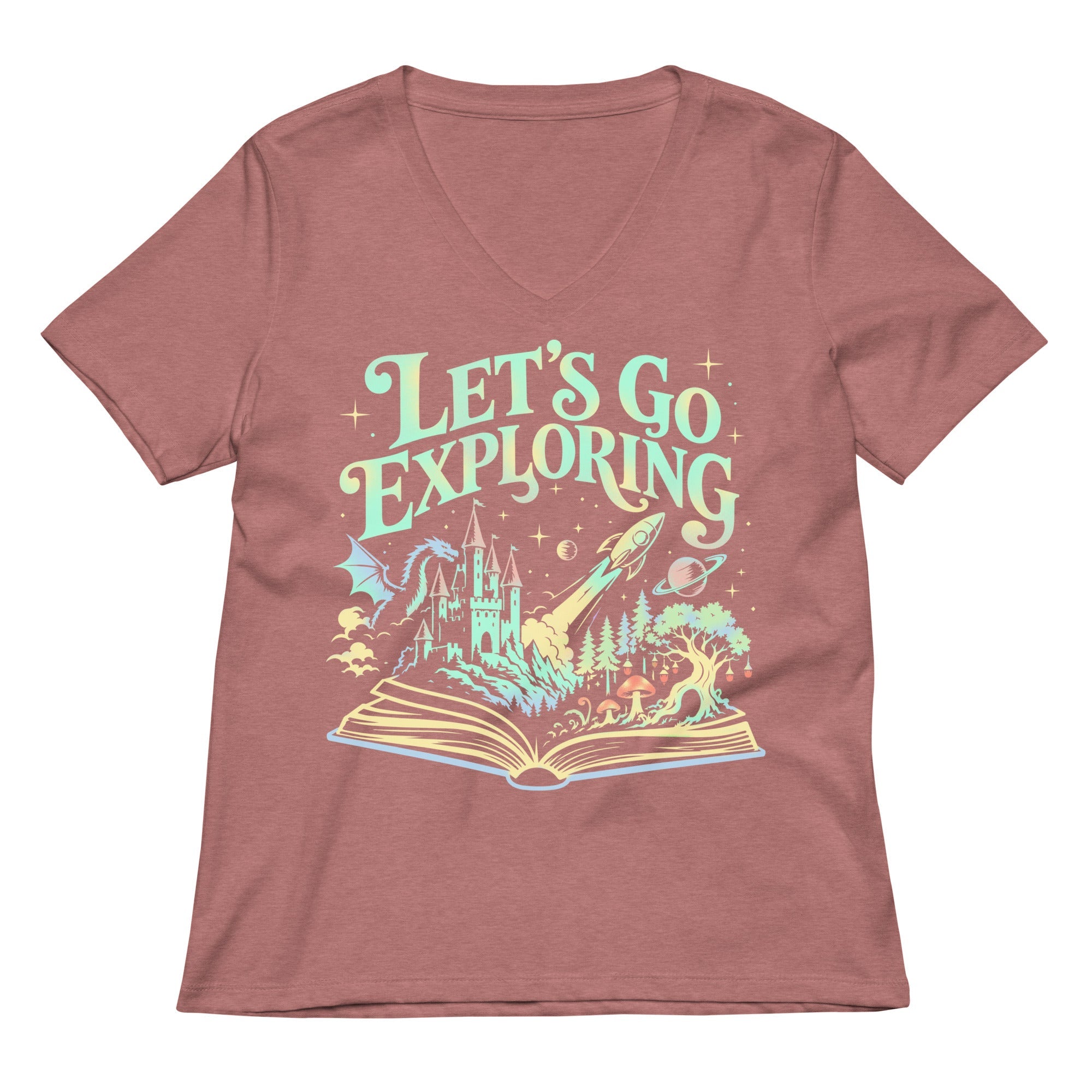Let's Go Exploring Women's V-Neck Tee