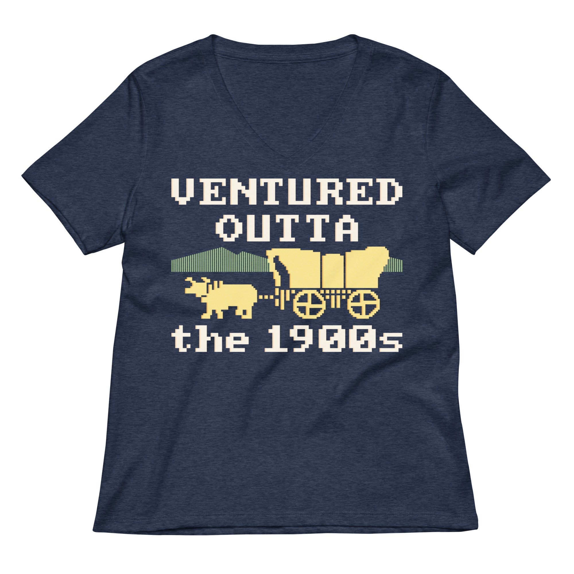 Ventured Outta The 1900s Women's V-Neck Tee