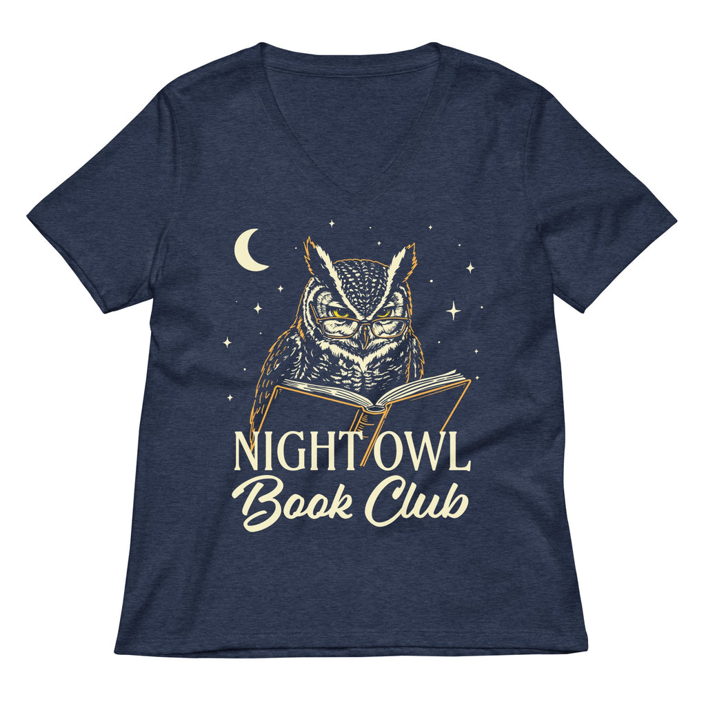 Night Owl Book Club Women's V-Neck Tee