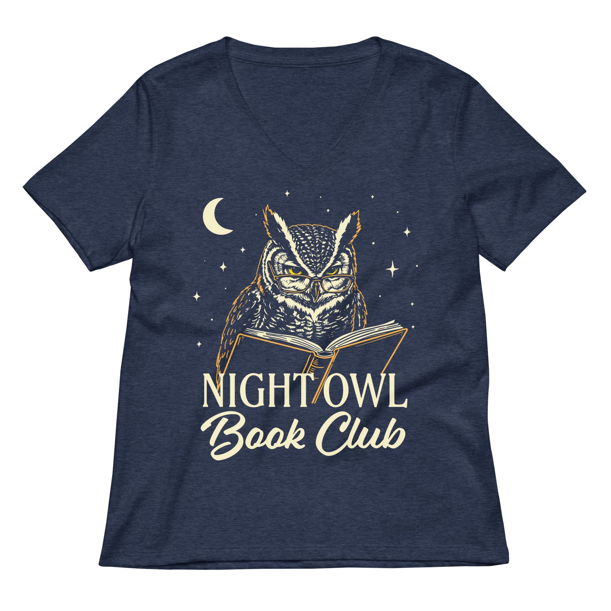 Night Owl Book Club Women's V-Neck Tee