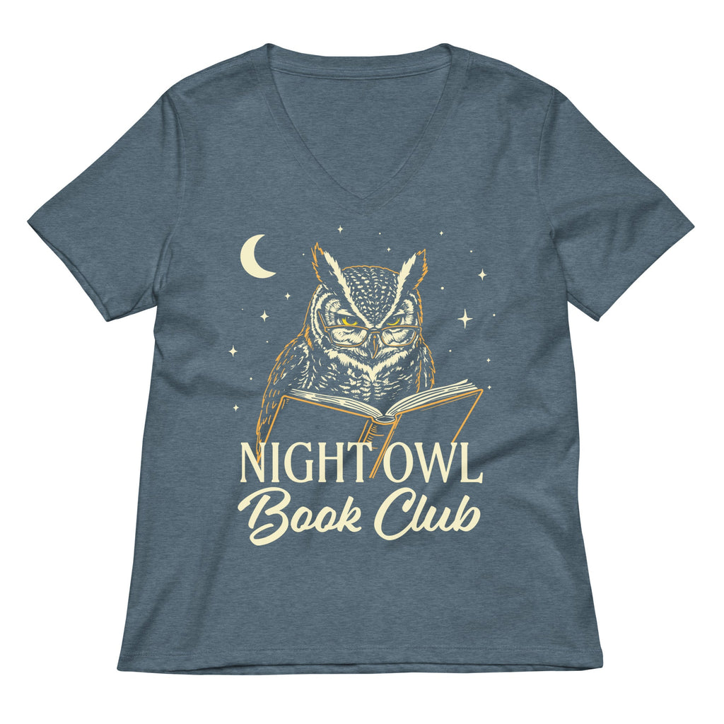 Night Owl Book Club Women's V-Neck Tee