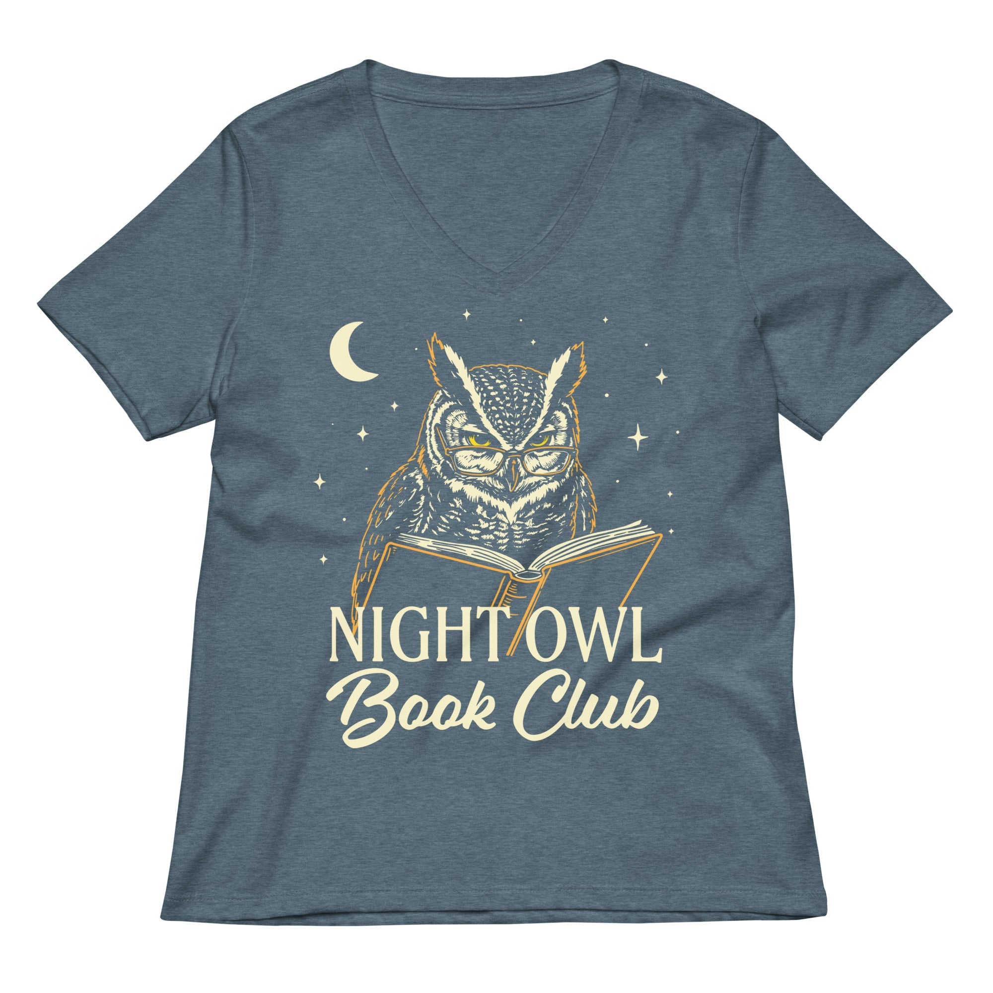 Night Owl Book Club Women's V-Neck Tee