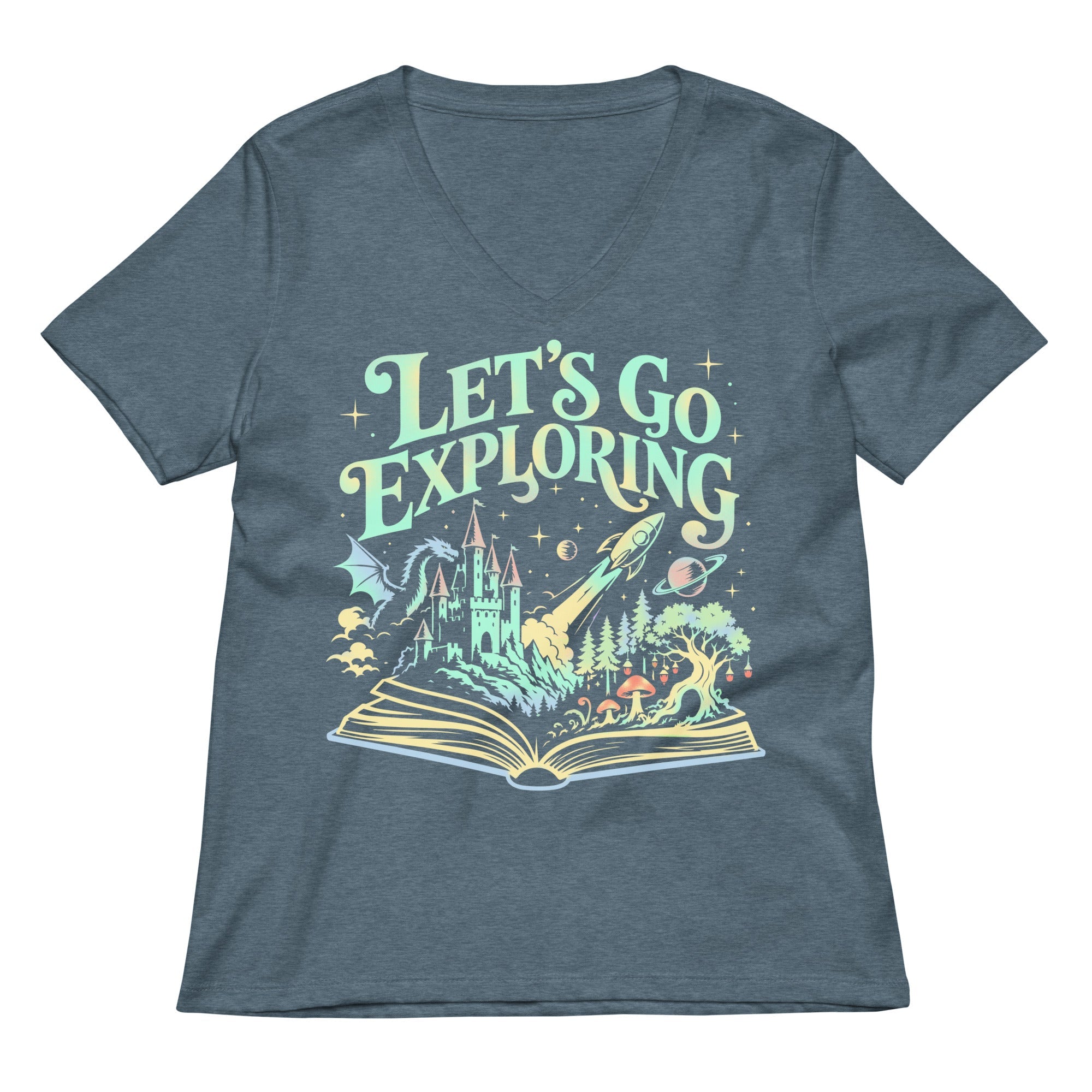 Let's Go Exploring Women's V-Neck Tee