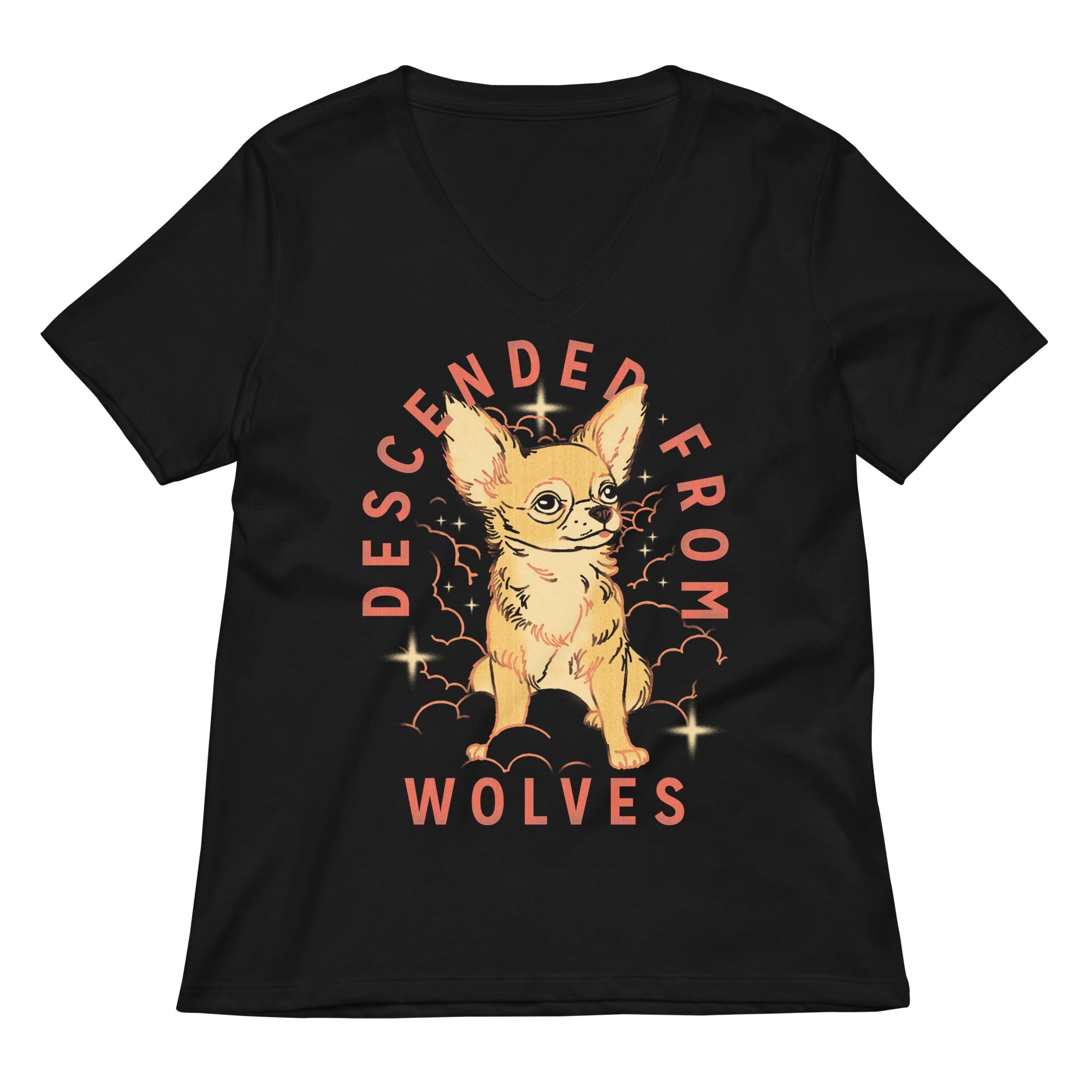 Descended From Wolves Women's V-Neck Tee