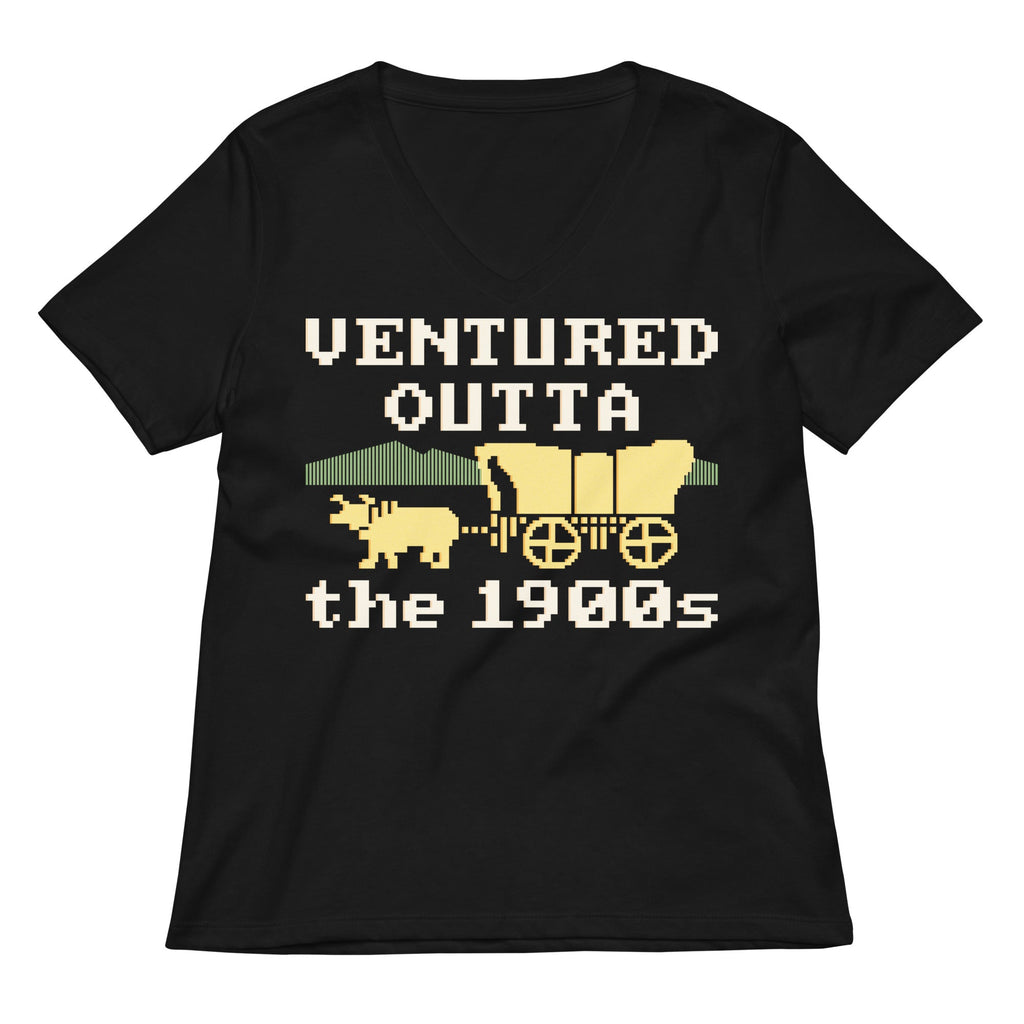 Ventured Outta The 1900s Women's V-Neck Tee