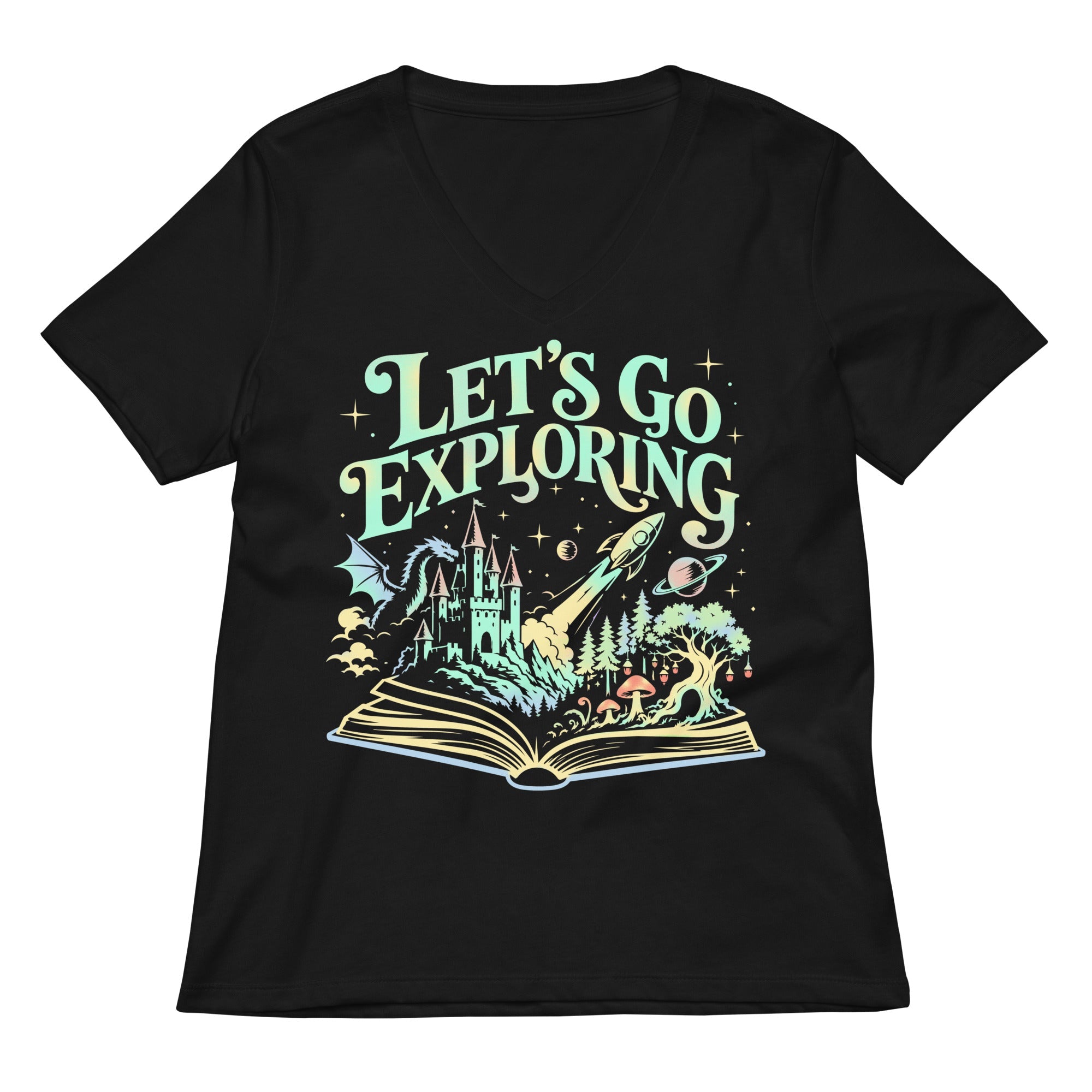Let's Go Exploring Women's V-Neck Tee