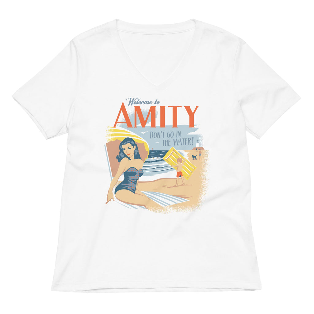 Welcome To Amity Women's V-Neck Tee