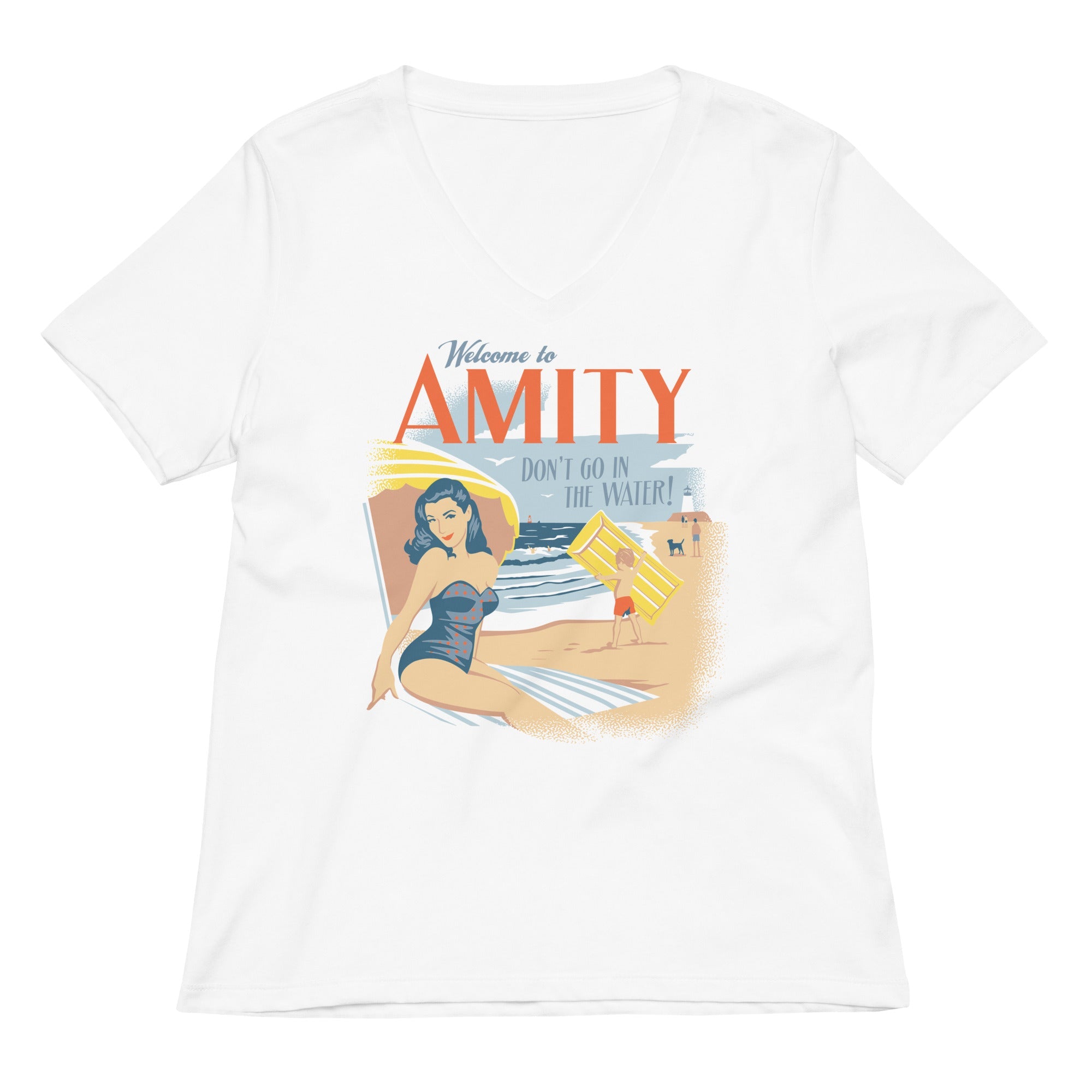 Welcome To Amity Women's V-Neck Tee