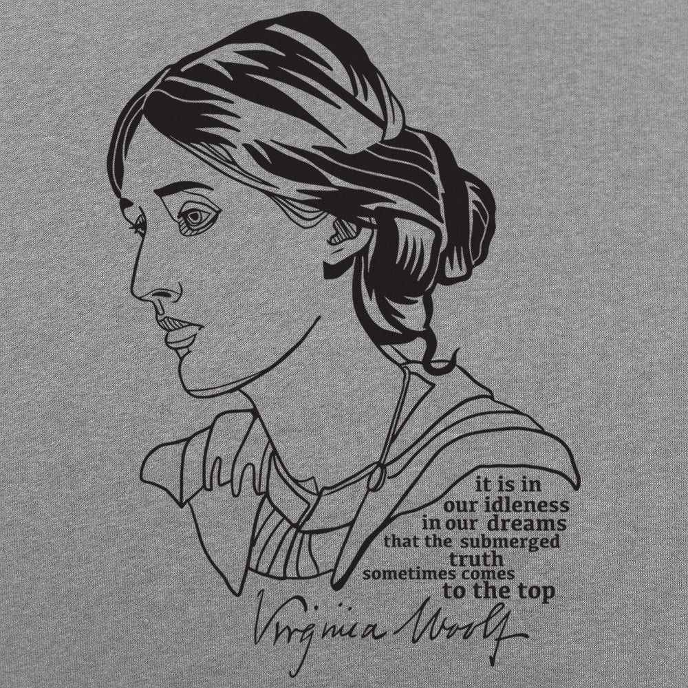 Virginia Woolf Portrait with Idleness and Dreams Quote