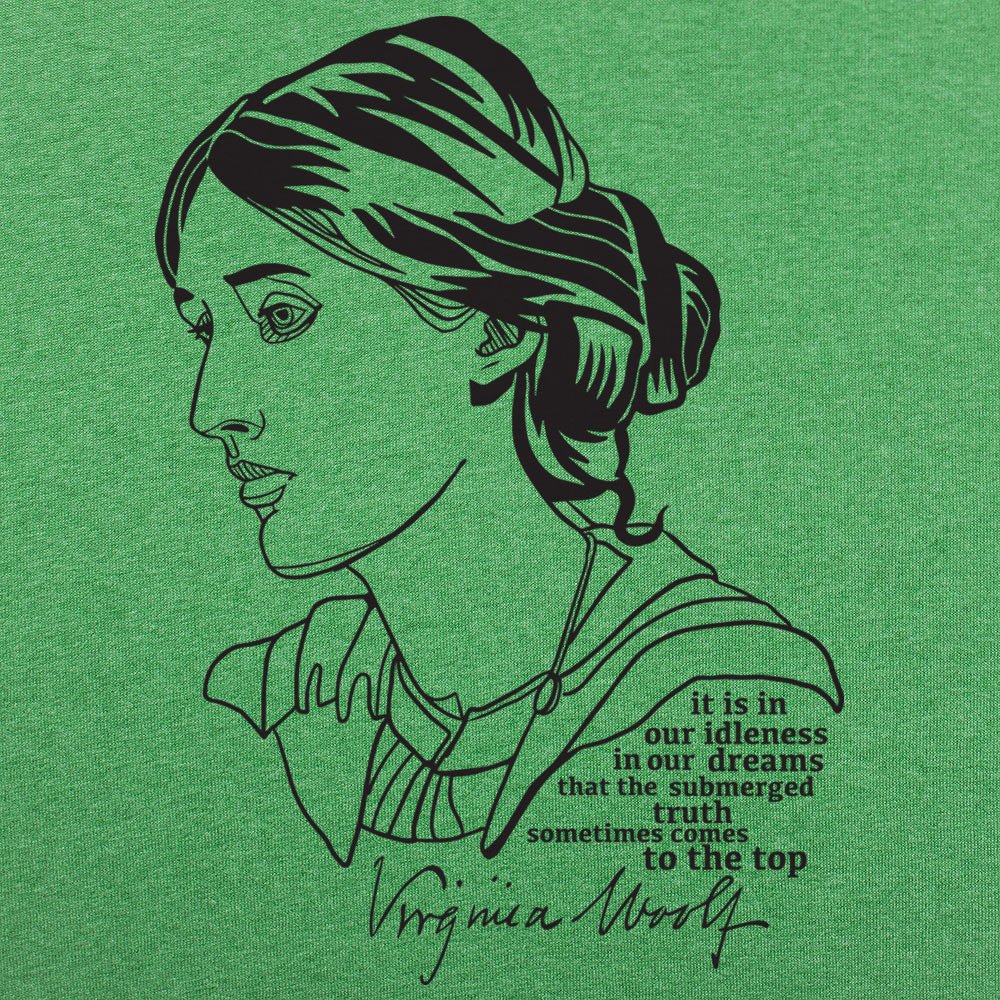 Virginia Woolf Portrait with Idleness and Dreams Quote
