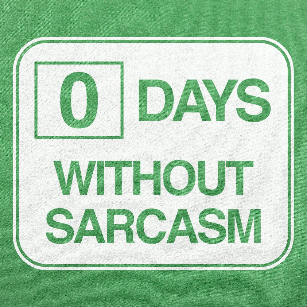 Zero Days Without Sarcasm Workplace Safety Sign Parody