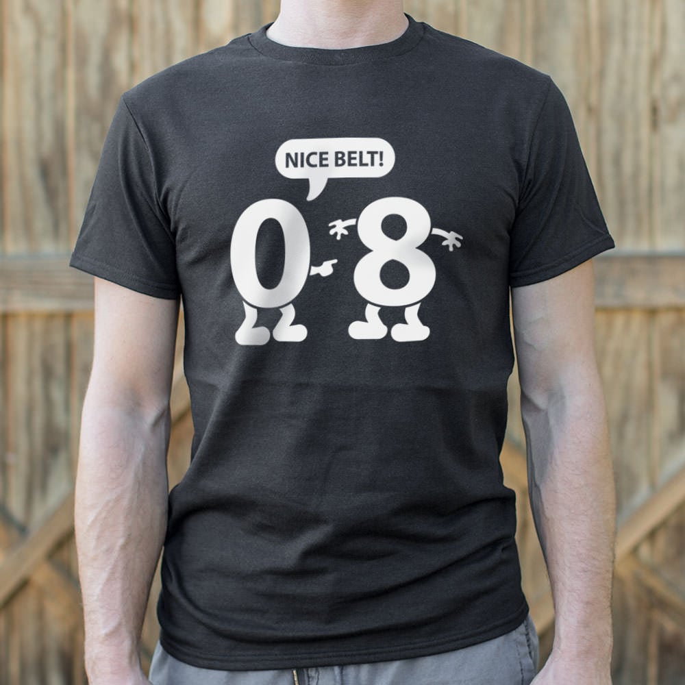 Zero to Eight Nice Belt Number Pun Cartoon